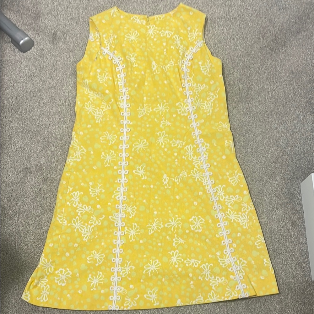 Vintage Yellow Floral Handmade Dress